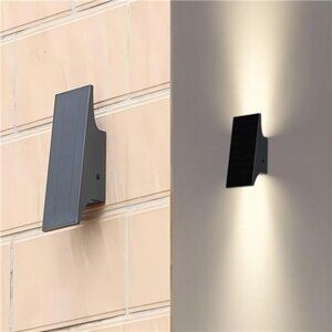 Solar Outdoor Wall Light 700LM Dimmable Up Down IP65 Waterproof Porch Yard Patio